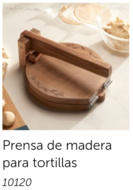 Prensa de madera para tortillas 
