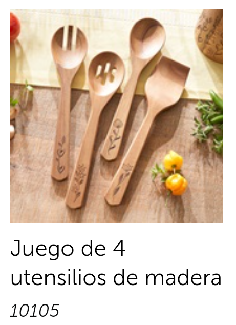 Juego de 4 utencilios de madera 