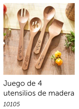 Juego de 4 utencilios de madera 