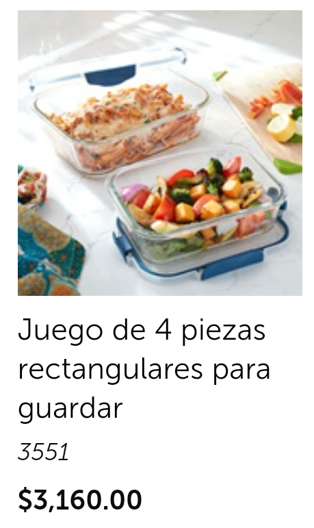 Juego de 4 piezas rectangulares para guardar 