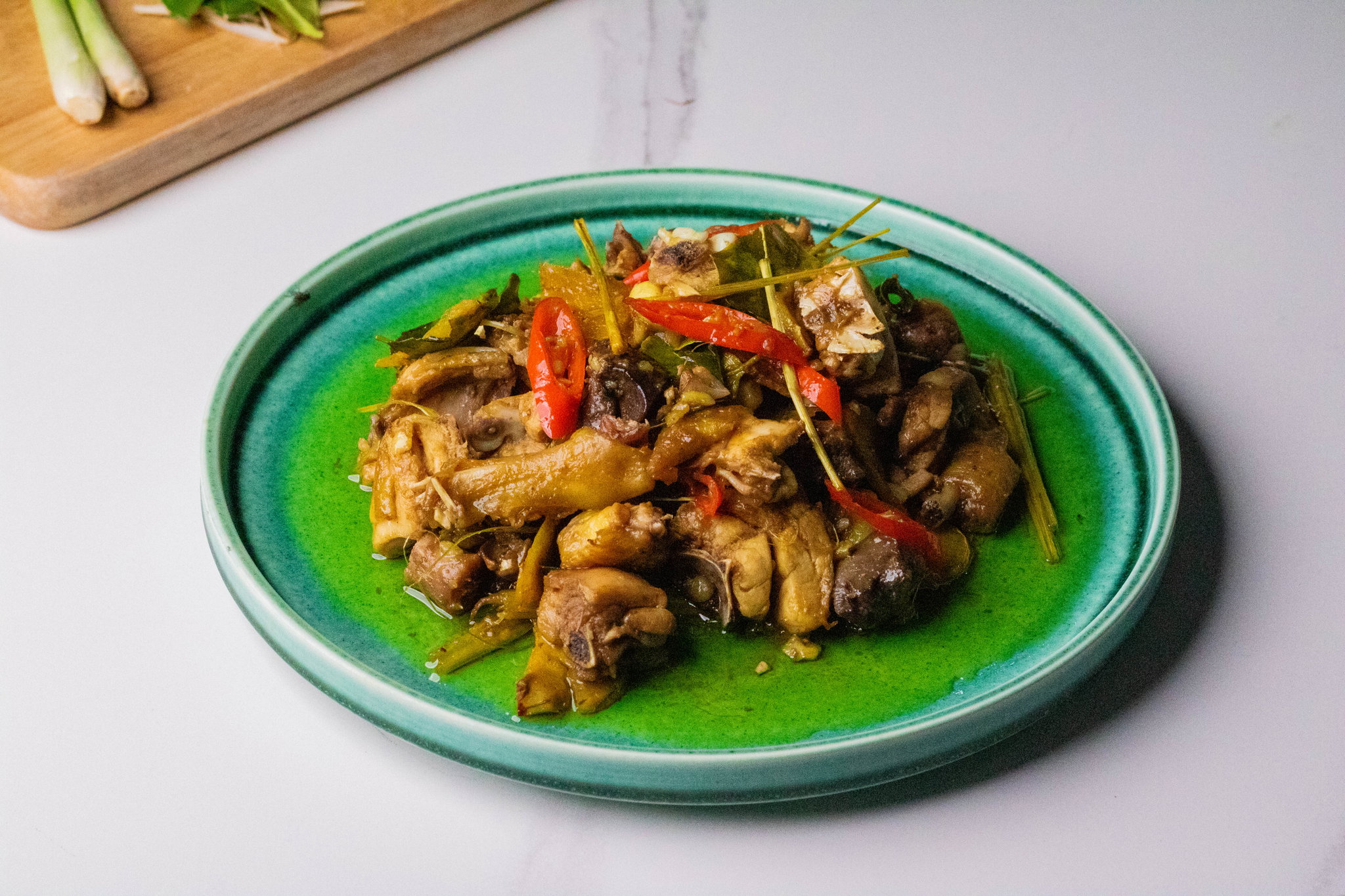 មាន់​​ឆា​​គ្រឿង​បួន​​រស​ជាតិ​ ​(ហឹរ​ប្រៃ​ជូរ​ផ្អែម)_1