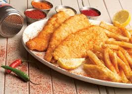 Three Fried Hake Fish and Chips _0