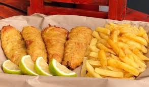 Four Fried Hake Fish and Chips 