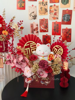 ( CNY05 ) CNY Lucky Cat Flower Basket ｜招财猫花桶