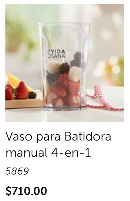 Vaso para batidora manual 4 en 1 vida sana _0