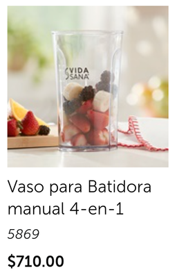 Vaso para batidora manual 4 en 1 vida sana 