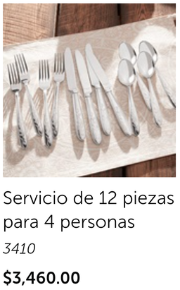 Servicio de12 piezas para 4 personas 