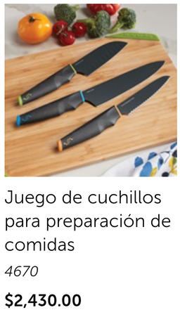 Juego de cuchillos para preparar comida 
