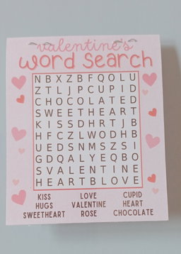 Mini cookie card witg word search