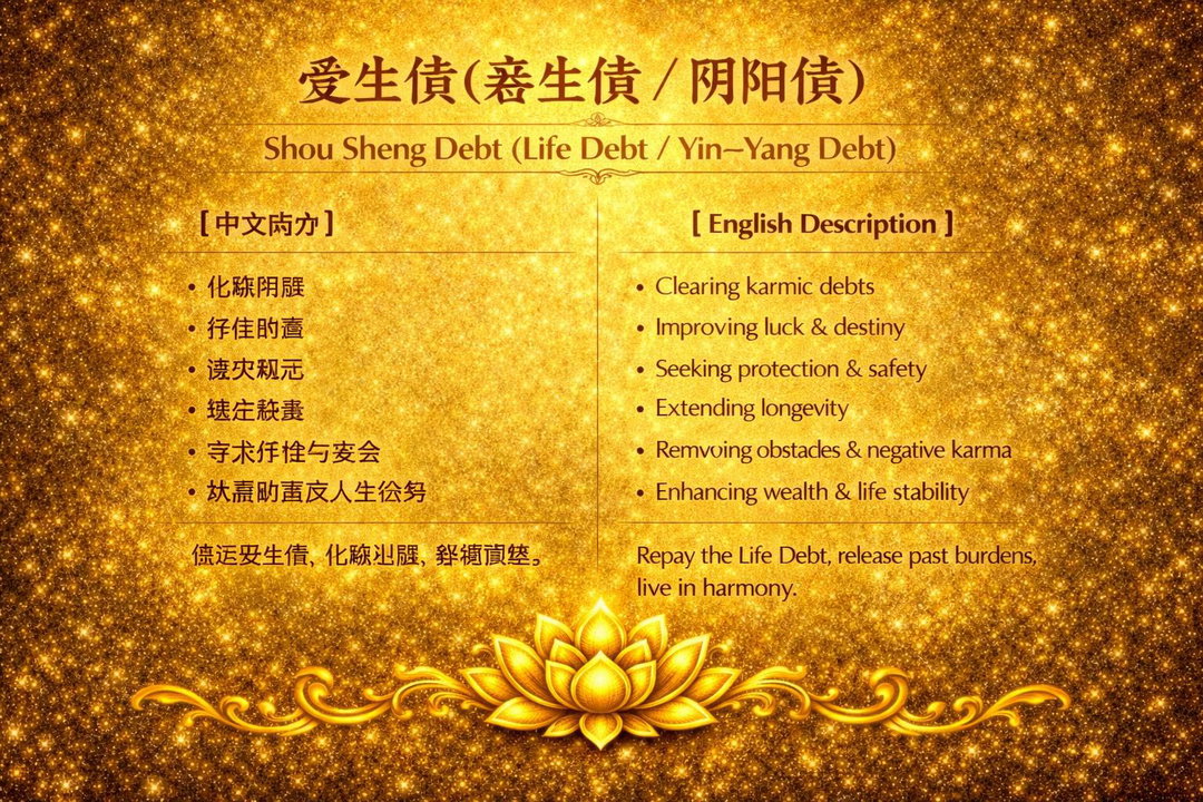 受生债（寿生债 / 阴阳债）/ Shou Sheng Debt (Life Debt / Yin–Yang Debt)