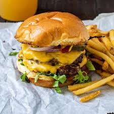 Double Patty Beef Burger and Chips