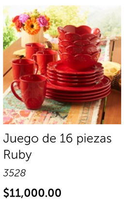Juego de 16 piezas Ruby