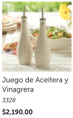 Juego de Aceitera y Vinagrera 