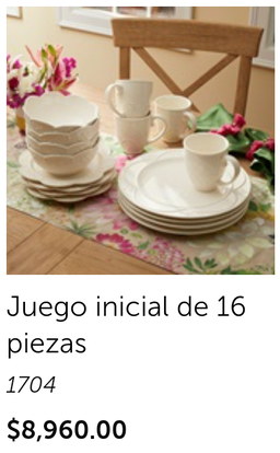 Juego inicial de 16 piezas 