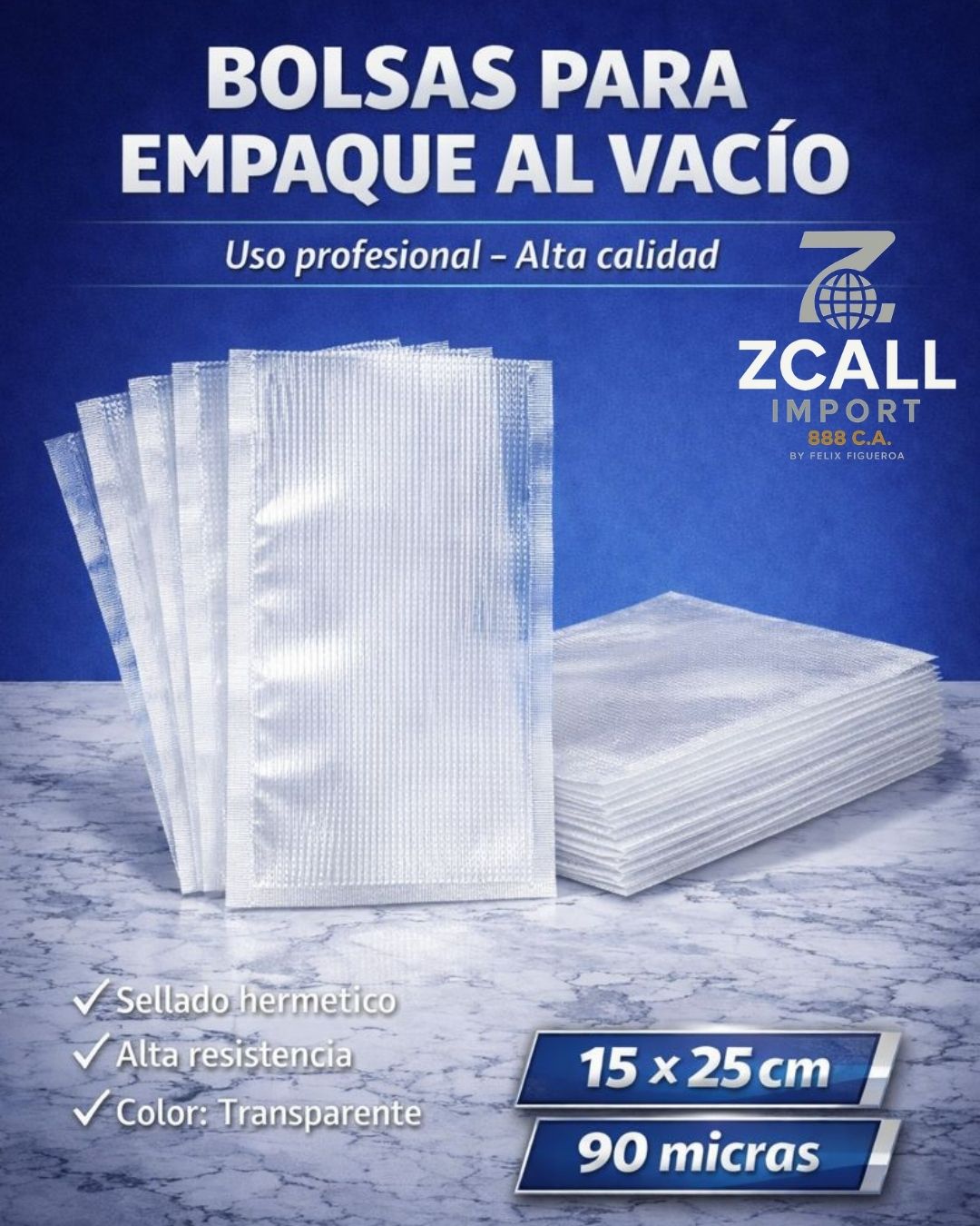 Bolsa 15x25 corrugada transparente
