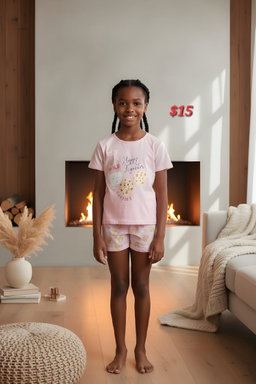 Girls Pink cookies PJ set