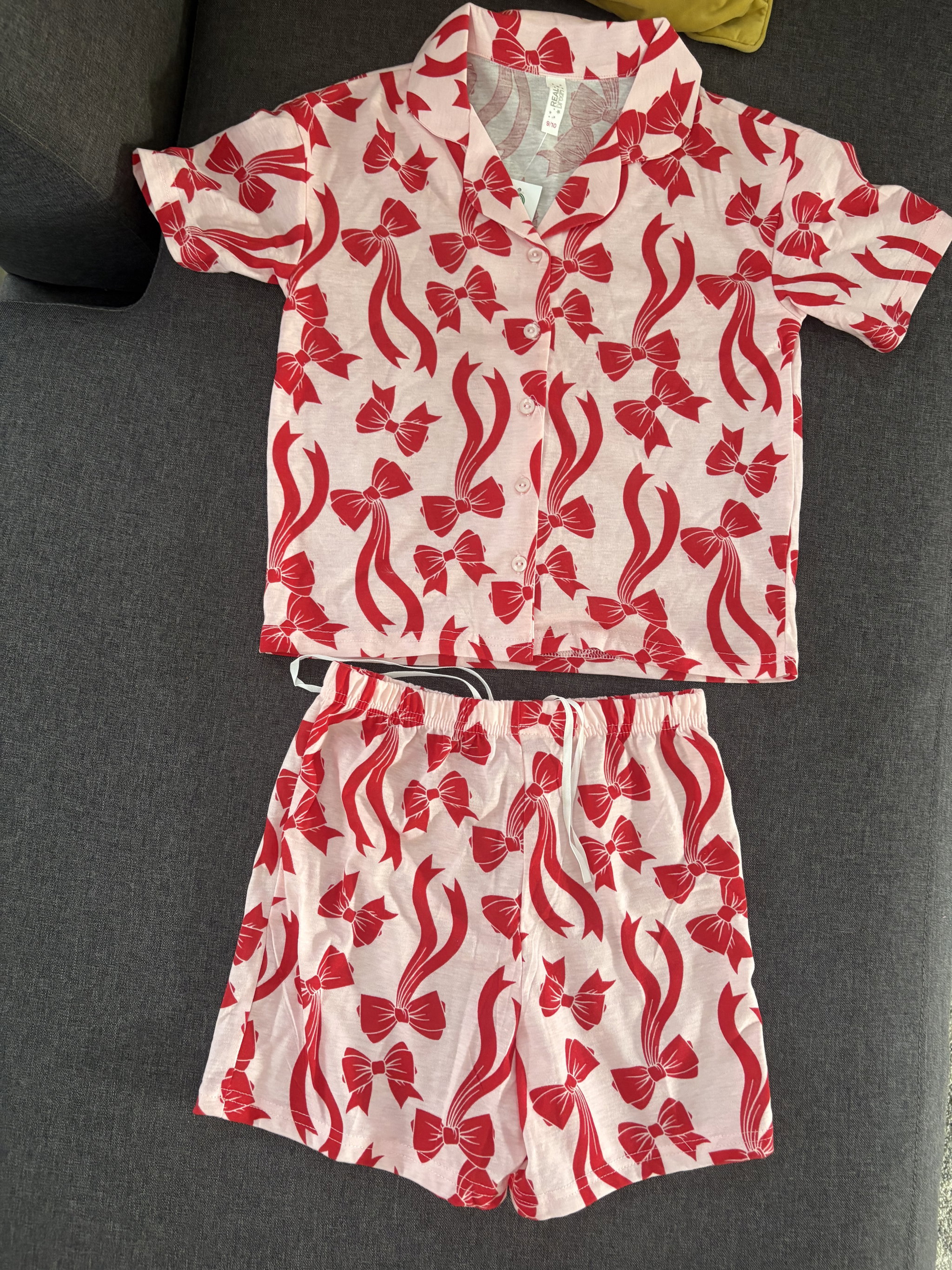 Girls red bow  PJ set  _1