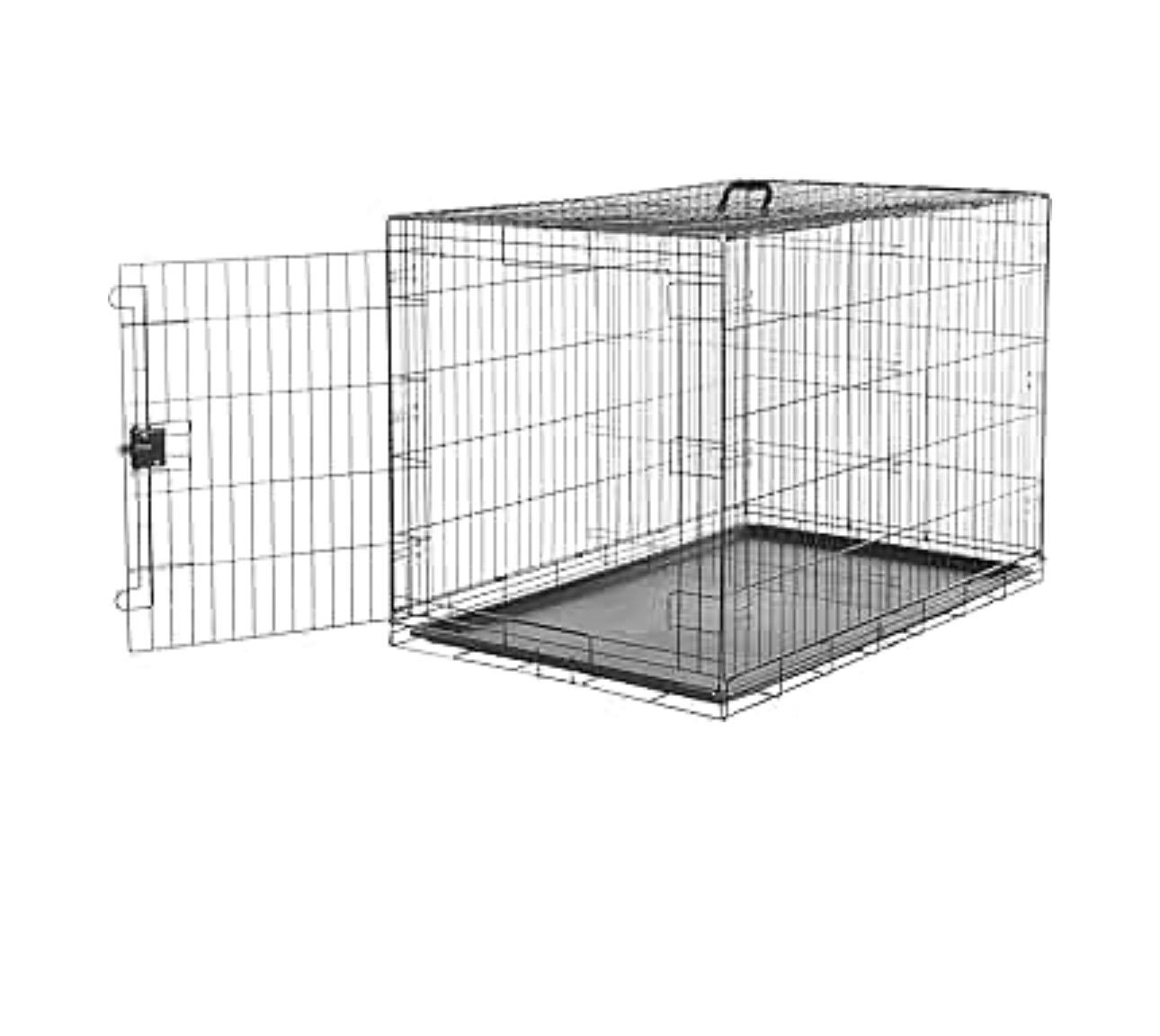 Durable Foldable Metal Wire Dog Crate with Tray. _1