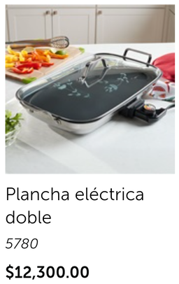 Plancha antiadherente eléctrica doble 