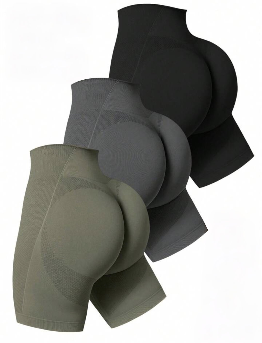 3 Piece High Waist Workout Shorts (Set of 3)