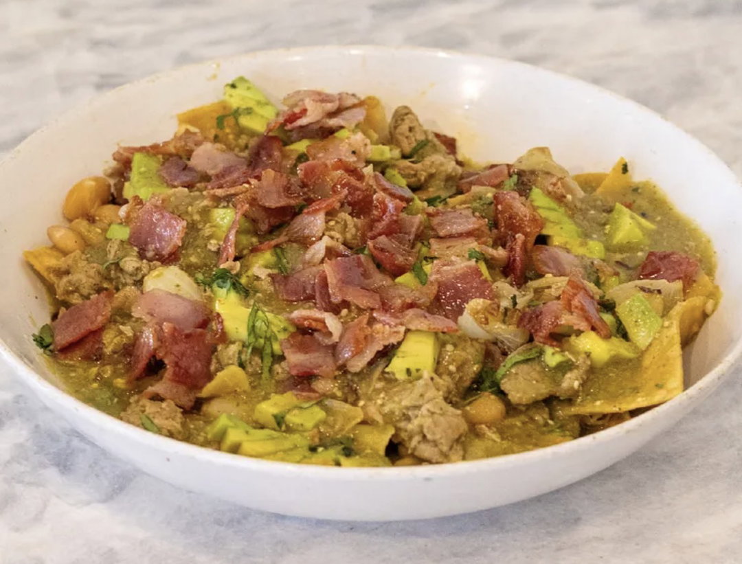 Chilaquiles en su jugo. 