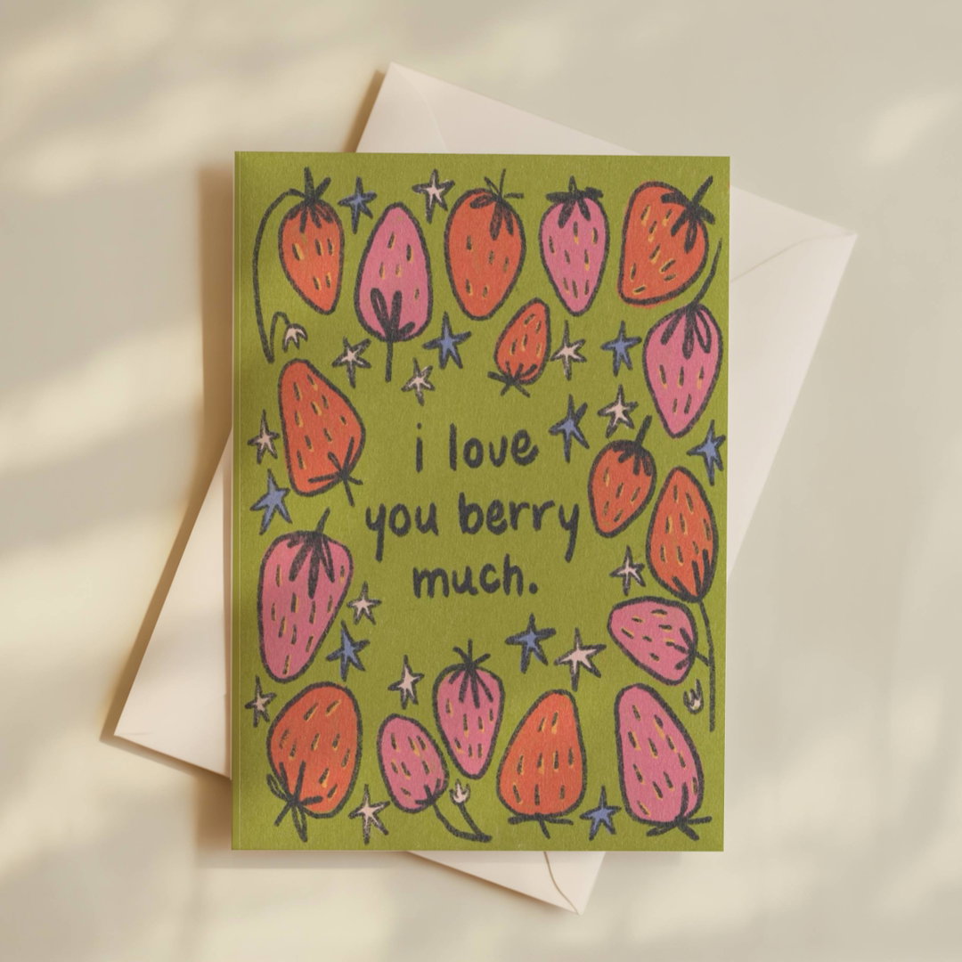 I Love You Berry Much Card (A5)