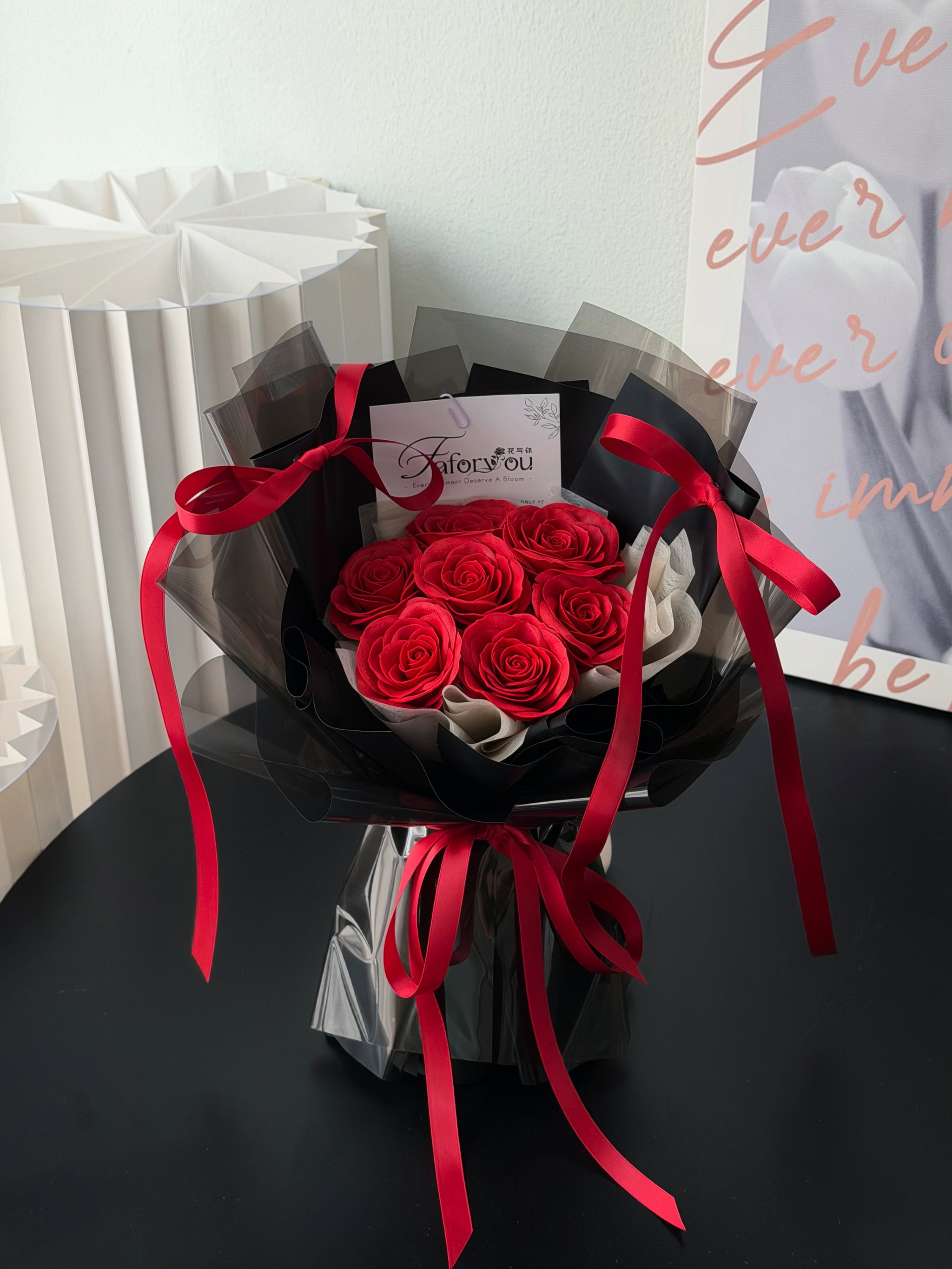  7 Stalk Awakening Soap Rose Bouquet_0