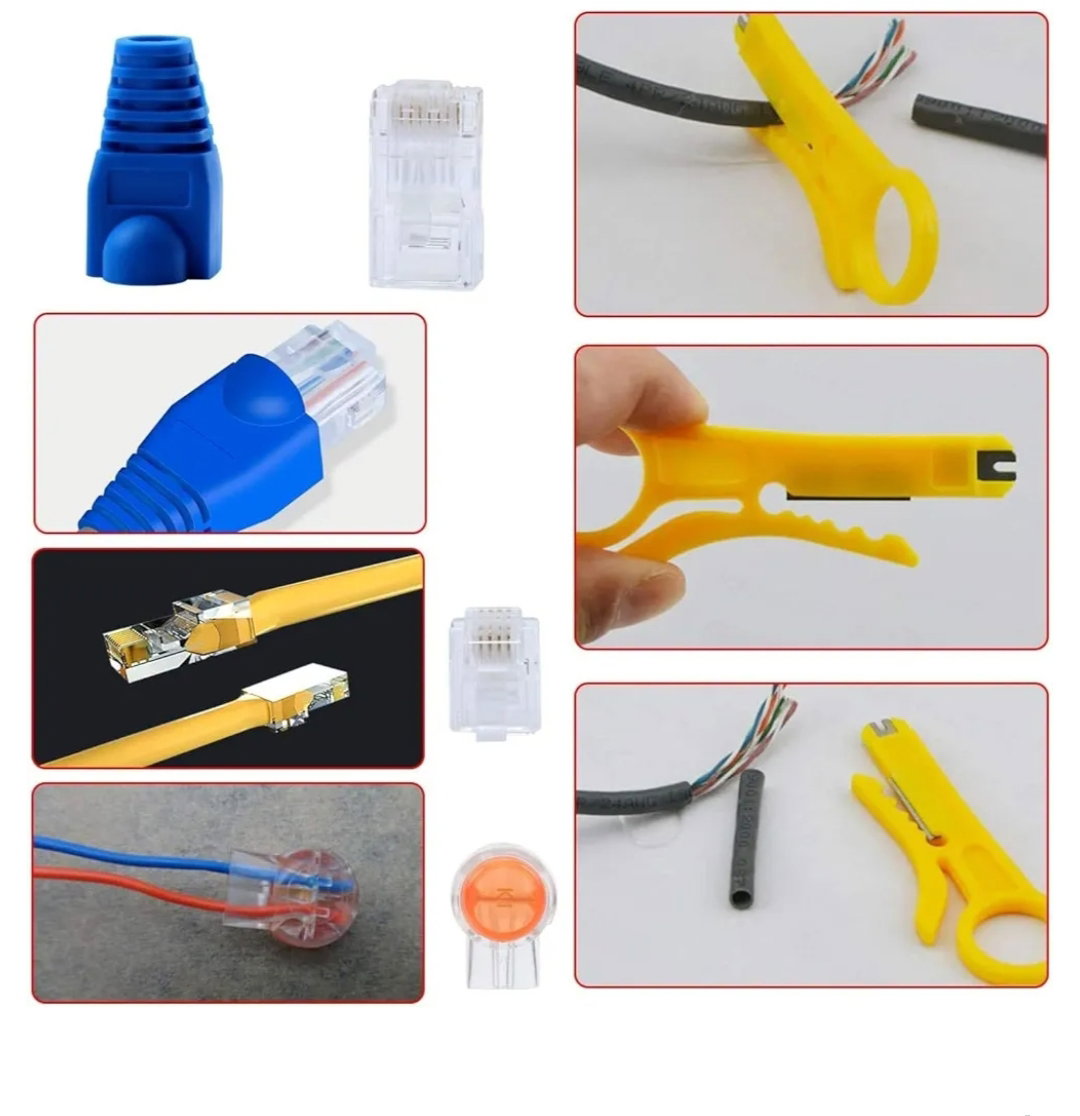 Professional Network Tool Kit Crimping Tool RJ45, Computer Maintenance Kit Network LAN Cable Tester 9 in 1 Repair Tools Pliers Crimping Tool Plug Ethernet with Case_1