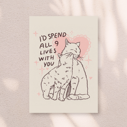 9 Lives Cat Card (A5)
