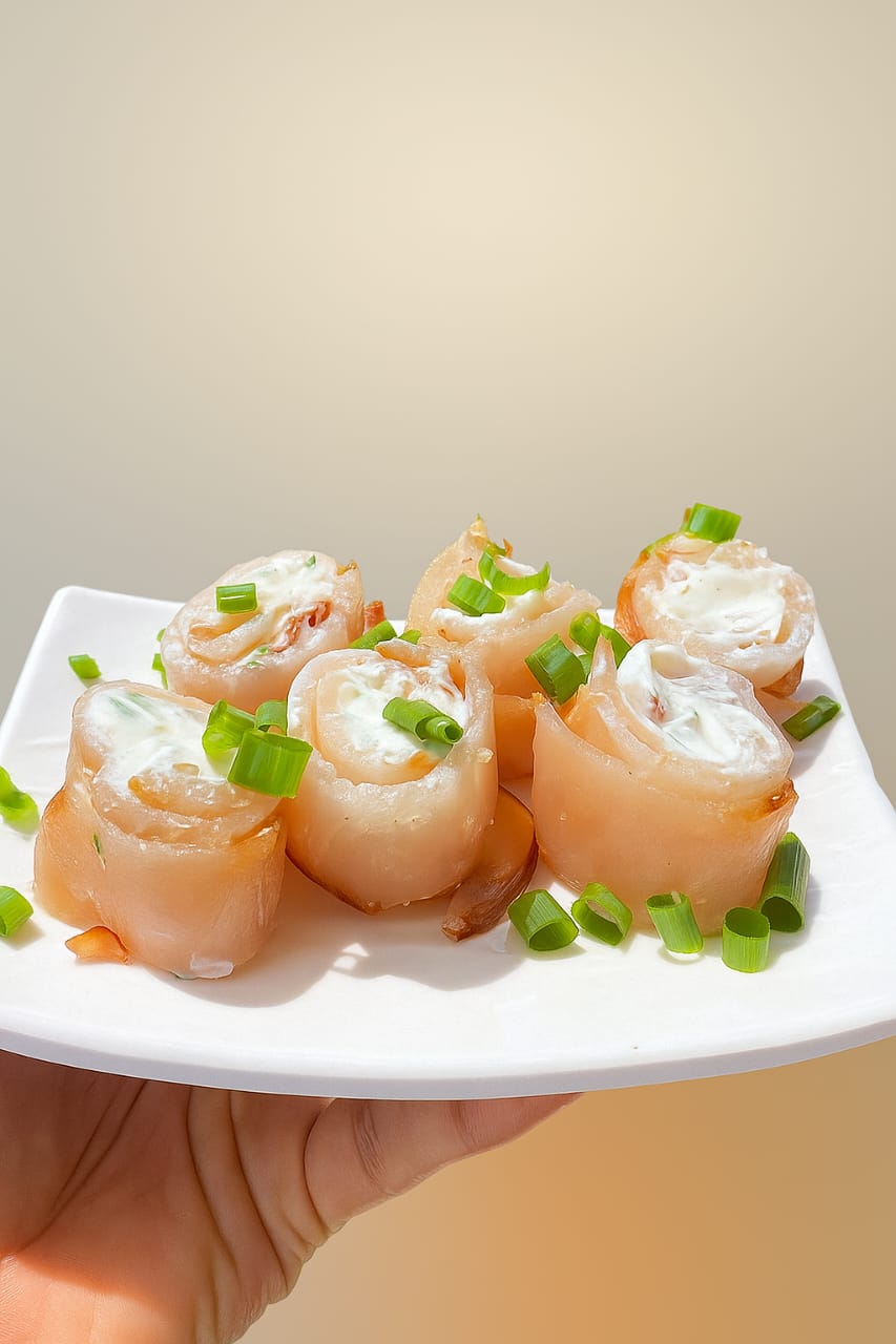 Marlin Rolls with Goat Cheese and Chives