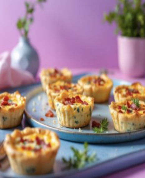MINI QUICHE Bacon & Blue Cheese