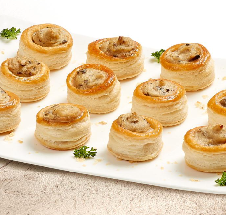 MINI VOL AUX VENTS Mushroom, Parmesan & Caramelised onions