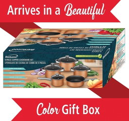 Brentwood 9 Piece Aluminum Non Stick Cookware Set in Copper