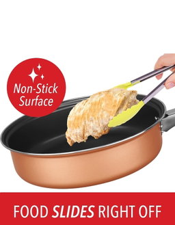 Brentwood 9 Piece Aluminum Non Stick Cookware Set in Copper
