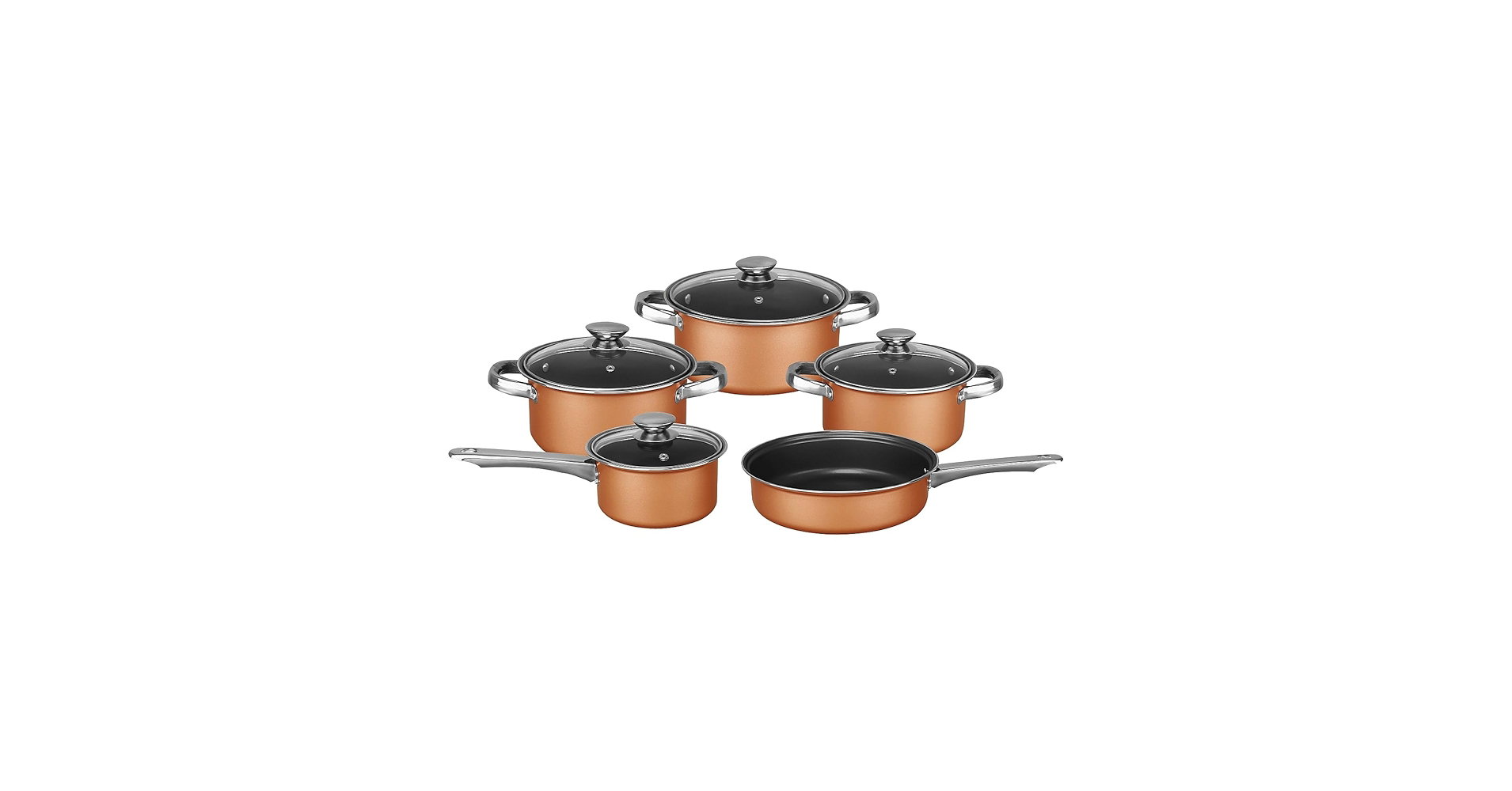 Brentwood 9 Piece Aluminum Non Stick Cookware Set in Copper_3