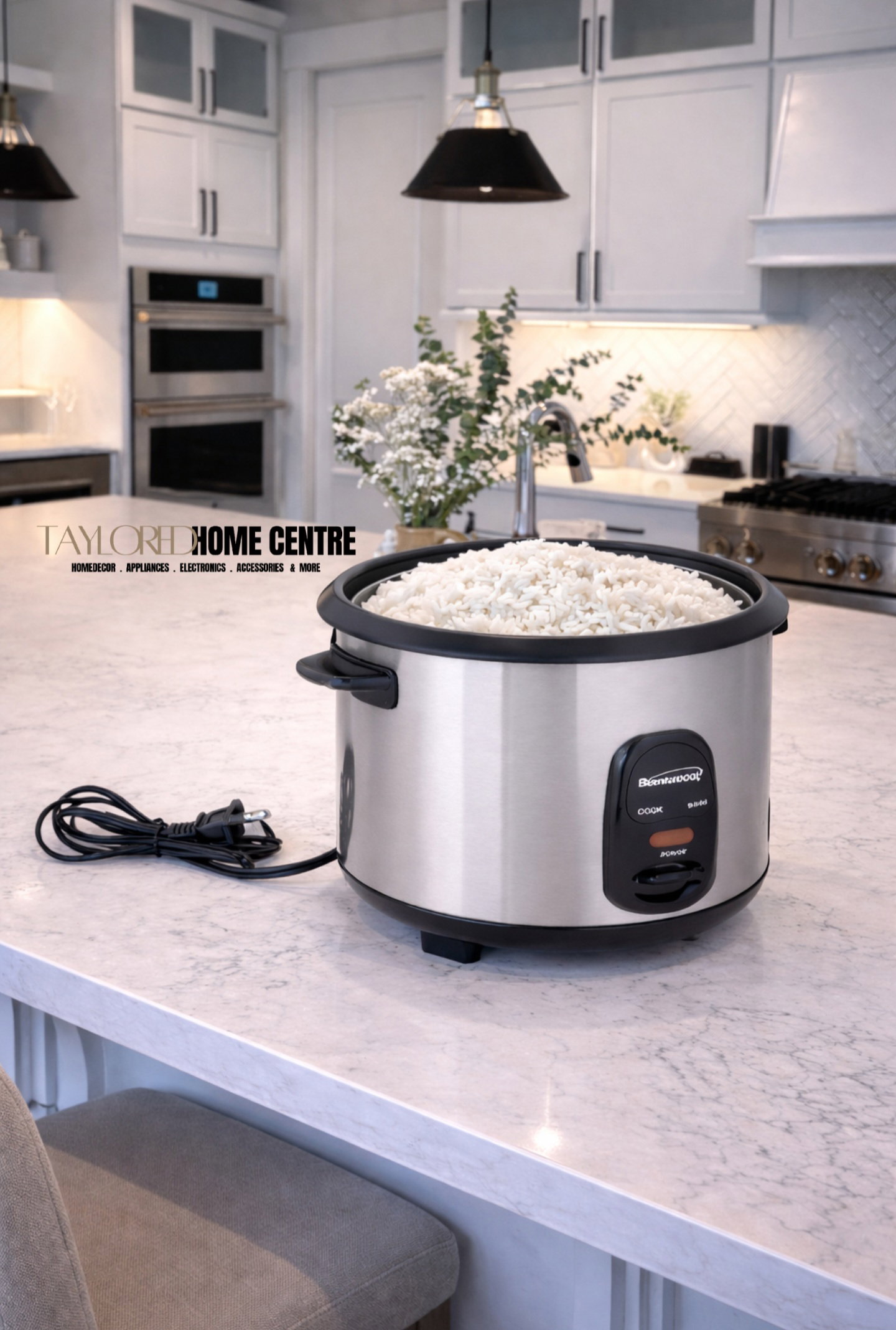 Brentwood TS-10 5-Cup Uncooked/10-Cup Cooked Rice Cooker, Stainless Steel_1