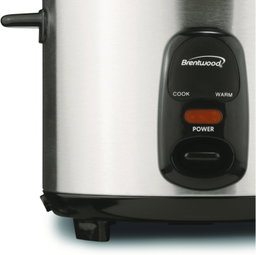 Brentwood TS-10 5-Cup Uncooked/10-Cup Cooked Rice Cooker, Stainless Steel