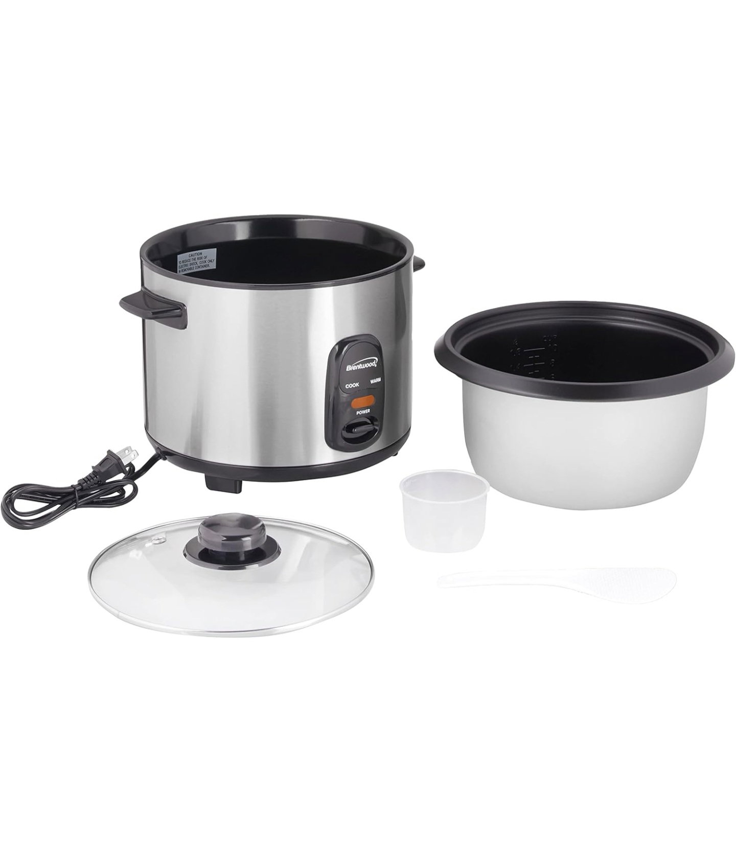 Brentwood TS-10 5-Cup Uncooked/10-Cup Cooked Rice Cooker, Stainless Steel_5