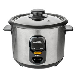 Brentwood TS-10 5-Cup Uncooked/10-Cup Cooked Rice Cooker, Stainless Steel