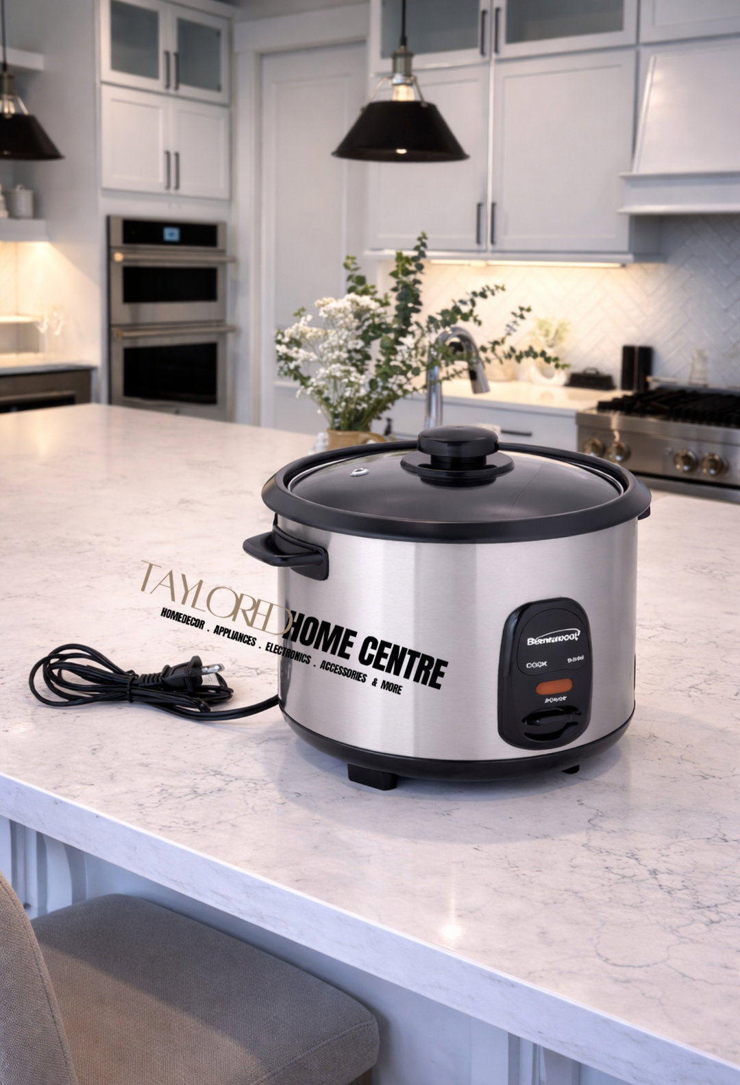 Brentwood TS-10 5-Cup Uncooked/10-Cup Cooked Rice Cooker, Stainless Steel