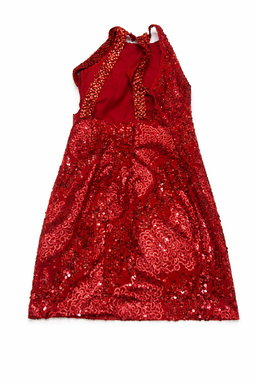 Vestido Midi Rojo de Lentejuelas con Diseño Elegante - Size M