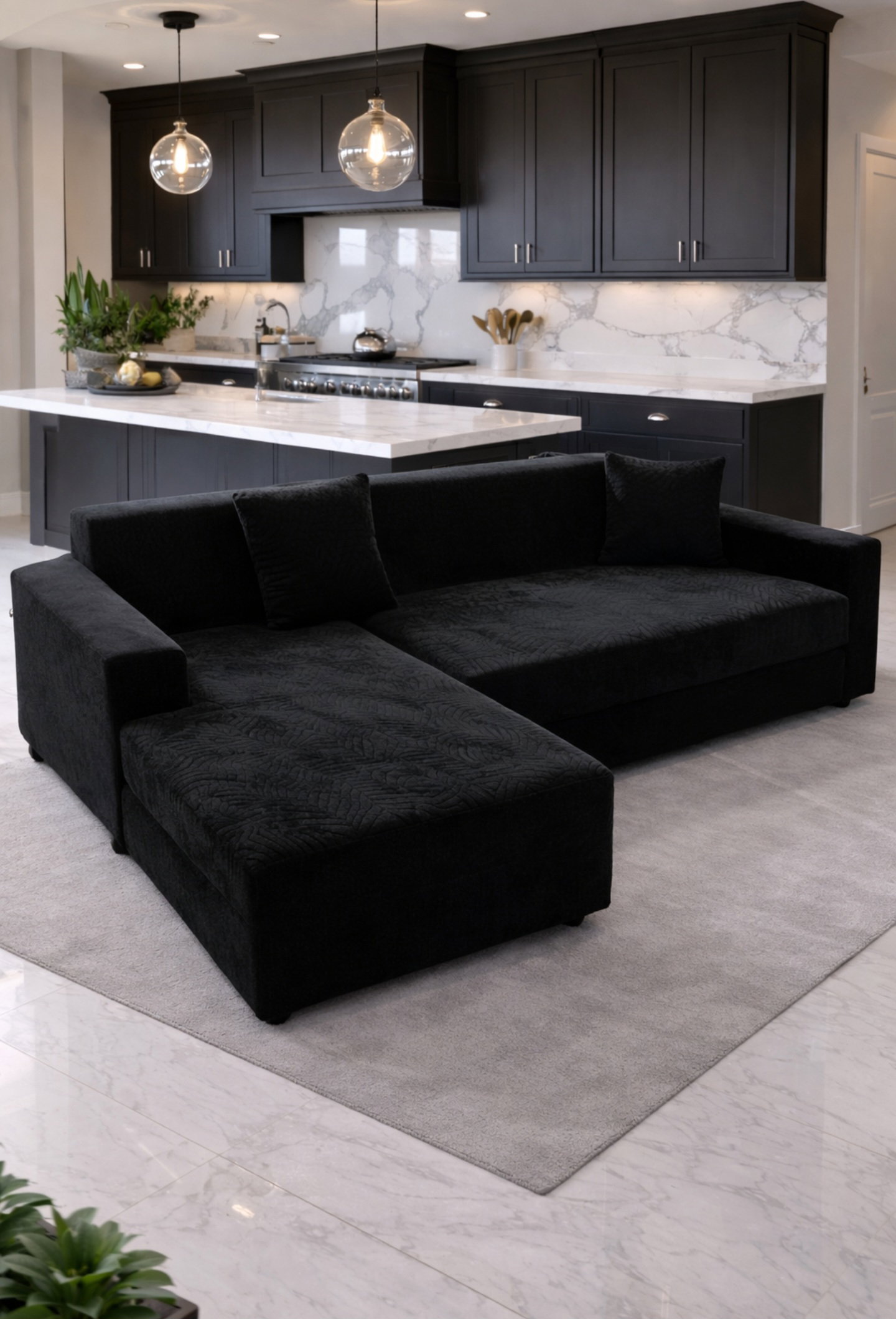 L-SHAPE  Couch Cover with Pillow Covers- Velvet Material Sofa Protective Cover L-Shape  _1