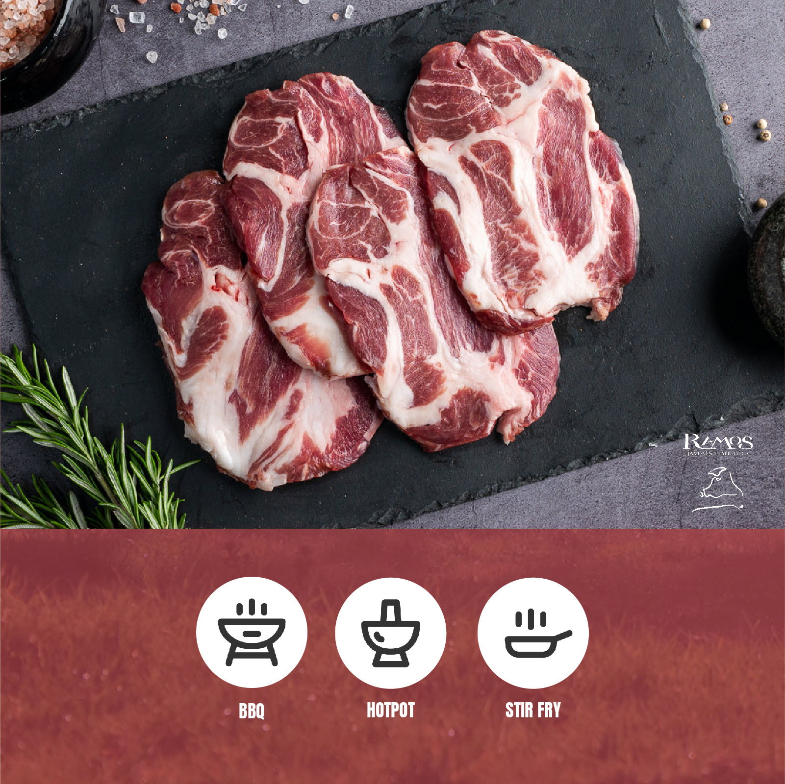 RAMOS Iberian Pork Sliced Collar (Mogote) 220g_3