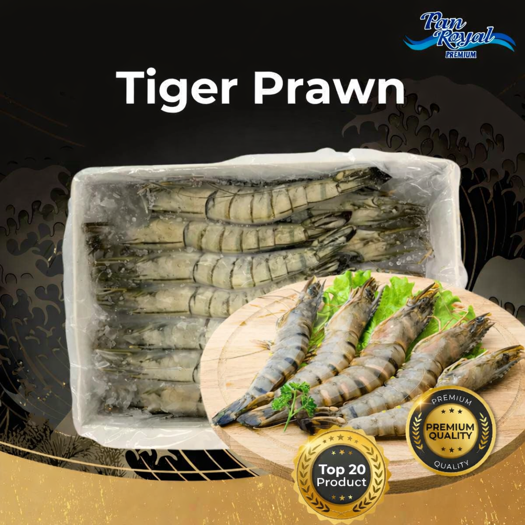 PAN ROYAL Black Tiger Prawn HOSO 16/20 - 1KG