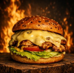 Mushroom Chicken Burger