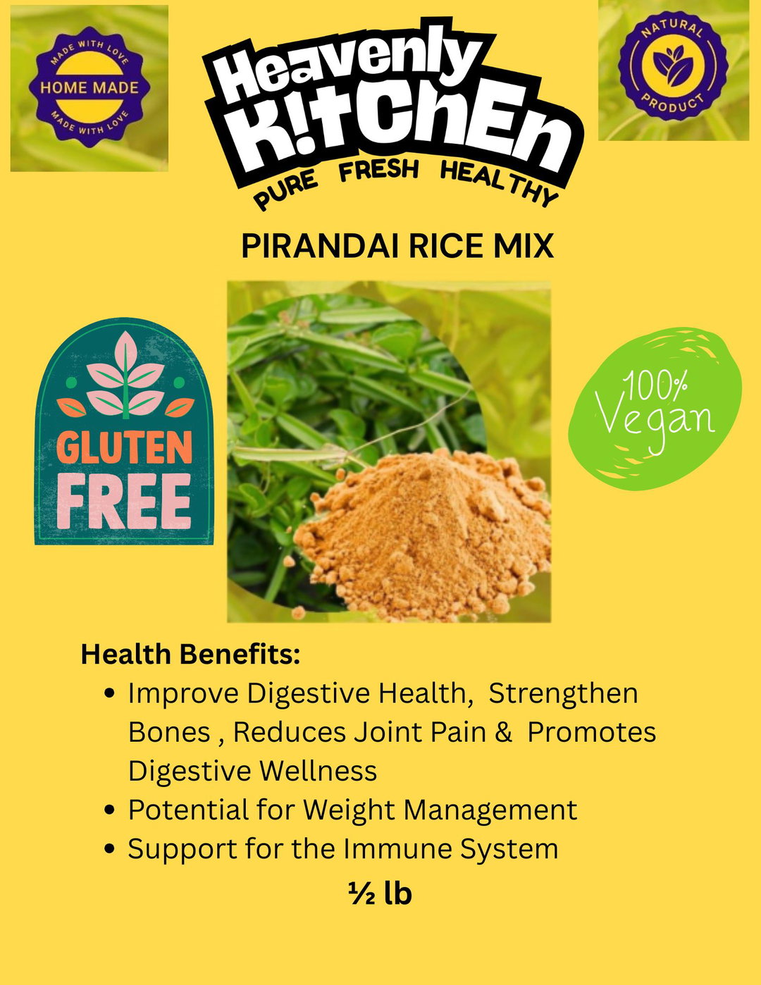 Pirandai Satha Podi Mix 1/2 lb 