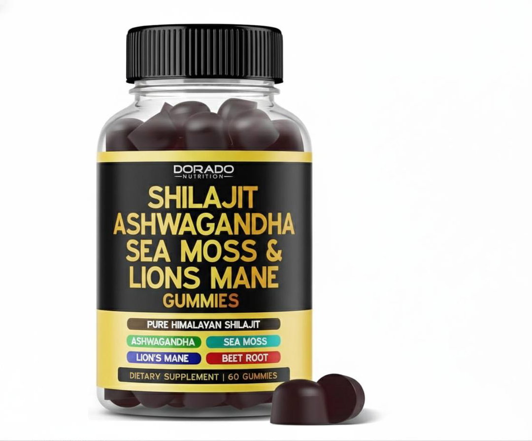Gomitas de Shilajit con musgo marino, ashwagandha y oreja de león