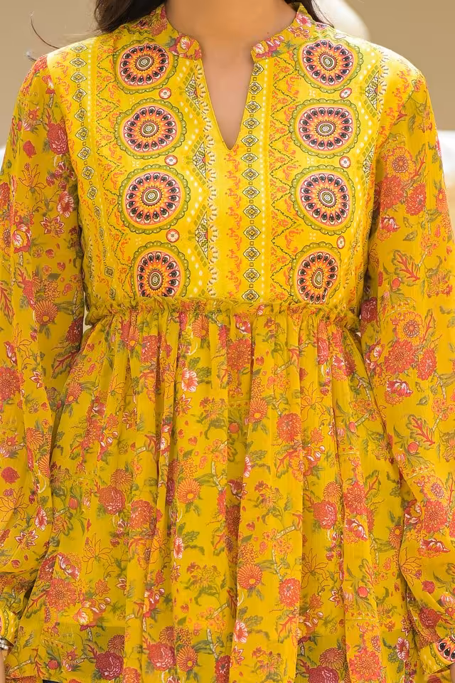 Short Cotton chiffon Kurtis_2