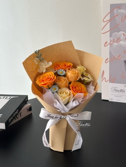 Orange Soap Flower Mixed Bouquet 