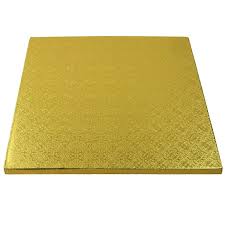426 CAKE BOARDS -HQ 2MM SQUARE 14X14 GOLD CBG14 _0